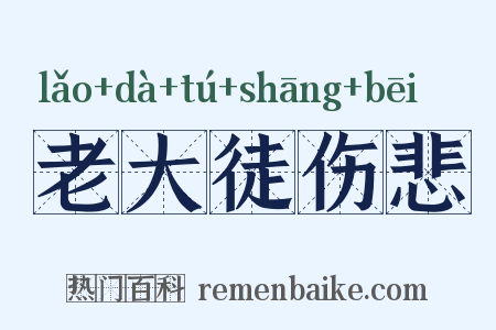 老大徒伤悲是什么意思的图片
